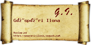 Gáspári Ilona névjegykártya
